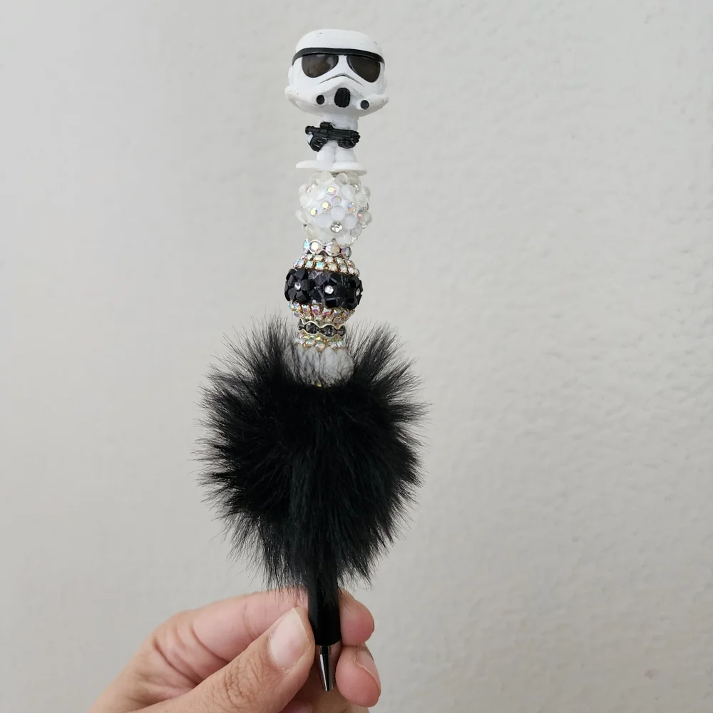 Star Wars Stormtrooper Doorable Beaded Pen Fluffy Pen Black Ink